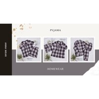 Tặng quà 20K-Bộ mặc nhà - Pyjama đùi caro xinh xắn- Hàng thiết kế Anna Wear