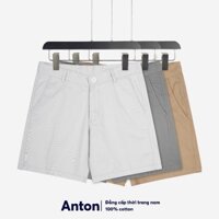 (Tặng Quần Đùi Nam) Combo 3 Quần Short Nam Vải Kaki Cotton Dày Dặn Đứng Form Mặc Mát Thương Hiệu Anton 3 Màu - QS110