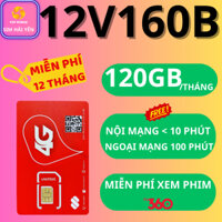 [TẶNG QUE CHỌC SIM] Sim 4G VIETTEL FREE 1 Năm 12V160B  Data Miễn Phí,Nghe Gọi  Miễn Phí 12 Tháng