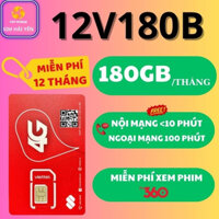 [TẶNG QUE CHỌC SIM] Sim VIETTEL 4G FREE 1 Năm 12V180B  Data Miễn Phí,Nghe Gọi  Miễn Phí 12 Tháng