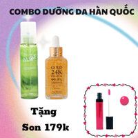 [Tặng Son Beautifit Hàn Quốc 179k ]Combo dưỡng da The Rucy Hàn Quốc Xịt Khoáng Lô Hội 150ml và Serum tinh chất vàng 24k