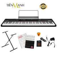 Tặng Sticker, Chân Đơn Bộ Đàn Piano Điện Alesis Concert - 88 Phím nặng Cảm ứng lực Có Loa Hàng Chính Hãng USA - Kèm Móng Gẩy DreamMaker