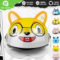 [Tặng Tai Mèo] Mũ Bảo Hiểm Trẻ Em Kính Liền Cho Bé Từ 5-10 Tuổi Bảo Vệ An Toàn Đi Đường
