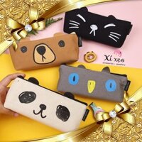TẶNG TAI NGHE  l-PHONE SÀNH ĐIỆU SIÊU HOT SIÊU CHẤT Hộp bút vải con vật đáng yêu ẻhăẻh