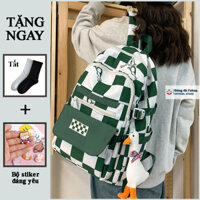 (Tặng tất) Balo Đi Học – MS03 – Balo Kẻ Caro Cá Tính
