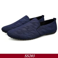 Tặng Tất Lười Khử Mùi Cao Cấp - Giày Lười Vải Nam Hàn Quốc Giày lười vải Màu Xanh SS2203