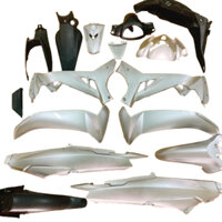 (TẶNG TEM ) Bộ Dàn áo xe Sirius -sirius RC màu BẠC -nhựa trắng cao cấp loại đẹp