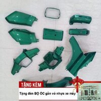 [TẶNG TEM] Dàn áo xe HONDA-DREAM màu Xanh Heineken chất liệu nhựa ABS nguyên sinh tặng kèm bộ ốc theo xe - có TẶNG BỘ TEM 3 lớp xịn.
