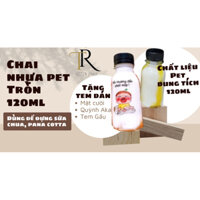 Tặng tem dán} Combo 100 chai nhựa Pet tròn 110ml làm sữa chua, pana cotta, nước sốt