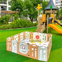 [Tặng Thảm + 100 banh + sọt bóng] Quây Nhựa KIDSWOW Hàn Quốc Hoạ Tiết Chú Bò Đáng Yêu