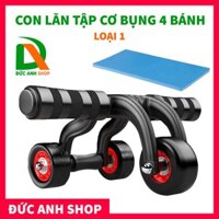 [TẶNG THẢM] Con Lăn Tập Cơ Bụng 4 Bánh Đa Năng, Dụng Cụ Tập Gym Giúp Lấy Lại Eo Thon Bụng 6 Múi