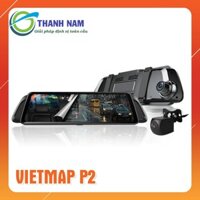 (Tặng thẻ 64G)Cam hành trình Vietmap iDVR P2 màn hình gương 10 inch tràn viền, có định vị xem video từ xa qua điện thoại