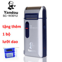 [Tặng Thêm 1 Bộ Lưỡi + Dao]Máy Cạo Râu Sạc Điện YANDOU SC-W301U Nhỏ Gọn