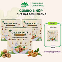 [Tặng Thêm 1 Hộp] Combo 3 Hộp Sữa Hạt GREEN NUT AO VUA, Sữa Dinh Dưỡng Hạt Và Tảo Xoắn Không Đường