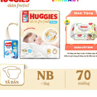 [Tặng thêm 10 miếng] Tã dán sơ sinh Huggies 70 miếng NB70 (Cho bé dưới 5kg) cao cấp