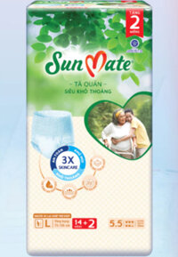 Tặng Thêm 2 Miếng- Tã Quần Sunmate L14 Siêu Khô Thoáng Tã Quần Người Lớn Sunmate Size L 16 Miếng Gói - Date Luôn Mới