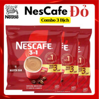 [Tặng thêm 3 gói mỗi bịch] Combo 3 Bịch NESCAFÉ ĐỎ 3IN1 Vị Nguyên Bản - (Bịch 49Gói x 16g)