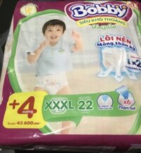 Tặng Thêm 4 Miếng Bên Trong - Tã Quần Trẻ Em Bobby Size XXXL 22 Miếng 20 Đến 35 Kg - Bỉm Quần Cho Bé Bobby Size Cực Đại XXXL22  XXXL