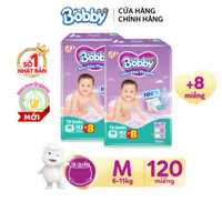 [TẶNG THÊM 8 MIẾNG] Combo 2 Tã/bỉm quần Bobby 3mm Mega Jumbo Gạo non Giảm nhiệt M112/L96/XL84/XXL76