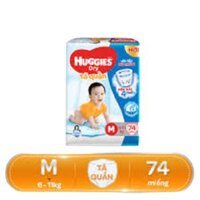 [Tặng thêm 8 miếng trong gói] Tã/bỉm quần Huggies Dry Pants Super Jumbo M74 – Gói 74 miếng (Cho bé 6kg-11kg) – 315.000đ