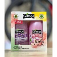 (Tặng thiệp chúc mừng) Set quà tặng Sữa Tắm Nước Hoa 250ml và tẩy da chết Cottage Pháp 270ml