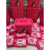 [TẶNG THÙNG] 10 bịch khăn giấy ướt GẤU DÂU chính hãng, an toàn