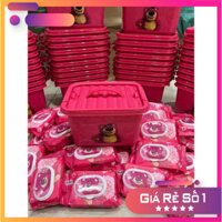 [TẶNG THÙNG] 10 bịch khăn giấy ướt GẤU DÂU chính hãng, an toàn cho bé