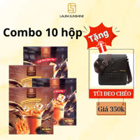 [Tặng Túi Chéo Nam Cao Cấp] Combo 10 Hộp Cà Phê Laura Coffee Cà Phê Nhật Kim Anh (10 hộp x 10 gói)
