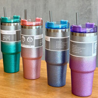 (TẶNG TÚI ĐỰNG ) LY GIỮ NHIỆT SƠN ÁNH NHŨ 900ML INOX 304 CHỐNG HOEN GỈ KÈM ỐNG HÚT NẮP CHỐNG TRÀN TIỆN DỤNG