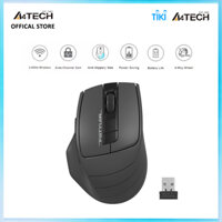 Tặng túi phụ kiện đựng cáp sạc Chuột không dây A4Tech FStyler FG30S Silent Wireless 2.4GHz - Hàng chính hãng - Xám