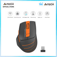 Tặng túi phụ kiện đựng cáp sạc Chuột không dây A4Tech FStyler FG30S Silent Wireless 2.4GHz - Hàng chính hãng - Cam