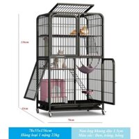 (TẶNG VÕNG MÈO) Chuồng mèo 1/2/3/4 tầng Lồng Nan Ống Nhiều Tầng Có Bánh Xe tặng kèm khay vệ sinh đủ kích thước