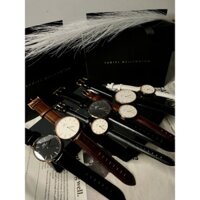 (Tặng vòng tay ) Đồng Hồ Đôi DW - Classic Pettite - Đồng hồ DW - Daniel Wellington Đôi Dây Da full hộp sổ, túi, tag hãng