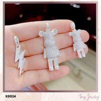 TANG X0024 - Mặt dây chuyền/Vòng cổ bạc ta hình Bearbrick,tia chớp,thánh giá,phi hành gia,chữ T,chữ H,... dành cho nam