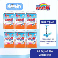 [Tặng xe scooter]Set 6 gói Tã/Bỉm Goon slim đủ size M/L/XL/XXL/XXXL