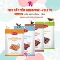 [TẶNG XÚC XÍCH] Thịt Sấy Mềm Bowwow Jerky Kiểu Singapore Snack Cho Chó (70g)