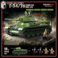 Tank T-34 Mô hình Xe Tăng Quân Sự Đồ chơi Lắp ráp Xe Tank Liên Xô Hạng Nặng T34/85 100276
