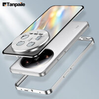 Tanpaile Sang Trọng Siêu Mỏng Hợp Kim Nhôm Ốp Lưng Kim Loại Cho Xiaomi 14 Ultra pro 13 Kính Cường Lực Khóa Bao Funda Vỏ