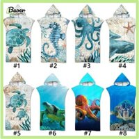 Tanrriy Microfiber Khăn Tắm Có Mũ Trùm Đầu Lướt Poncho Khăn Đi Biển Thay Đổi Ngoài Trời Áo choàng Tắm Phong Cách Đại Dương Wetsuit Người Lớn