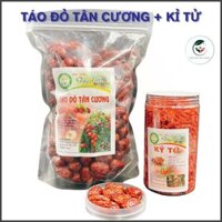 Táo Đỏ Tân Cương Loại 1 (Túi 1kg ) + Hạt Kỉ Tử Đỏ Sấy Khô ( Hộp 500Gram) Tự Nhiên, Không Chất Bảo Quản, Dưỡng Nhan