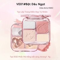 Tạo Khối VEECCI Highlight Và Phấn Má Hồng kèm bắt sáng 4in1 Nude Tự Nhiên 9g | Tiệm Đồ Makeup |