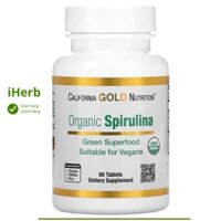 Tảo Spirulina hữu cơ 500 mg California Gold Nutrition chống oxi hóa (60 viên) - iHerb Việt Nam