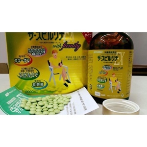 Tảo vàng cao cấp Spirulina EX with Family hộp 2000 viên