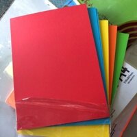 Tập 100 tờ giấy màu A4. Loại giấy màu mỏng như giấy photo. Tập 100 tờ gồm 5 màu Giấy màu tươi và đậm, màu đều 2 mặt