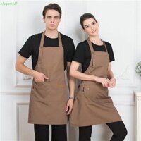 Tạp dề chống vết bẩn thanh lịch Yếm nhà bếp Unisex Cửa hàng BBQ Thợ làm tóc không thấm nước có túi Vải màu tinh