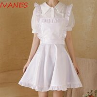 Tạp dề công chúa IVANES, Tạp dề chống thấm nước Ruffle Edge, Bộ đồ làm móng tay Antifouling Trang phục hầu gái Hàn Quốc sáng tạo Nhà bếp