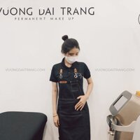 Tạp dề đen đai da.