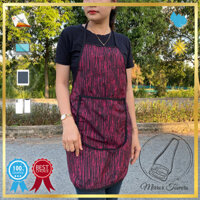 Tạp dề nấu bếp, có túi đựng điện thoại phía trước, chất liệu vải dù không thấm nước, vải cotton thấm nước Nhiều mẫu mã hoa văn - Dù, đỏ đậm, chữ nhỏ