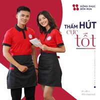 Tạp Dề Ngắn - Tạp dề MÀU Đen phối viền đỏ- Đồng Phục cho nhân viên phục vụ - Đồng phục nhà hàng sẵn hàng TD-Nửa-D