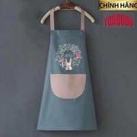 Tạp Dề Polime Không Thấm Nước, Sạch Sẽ Cute Chính Hãng TOKDODO - Mẫu Xanh